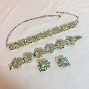 Stunning Vintage Coro seafoam set
